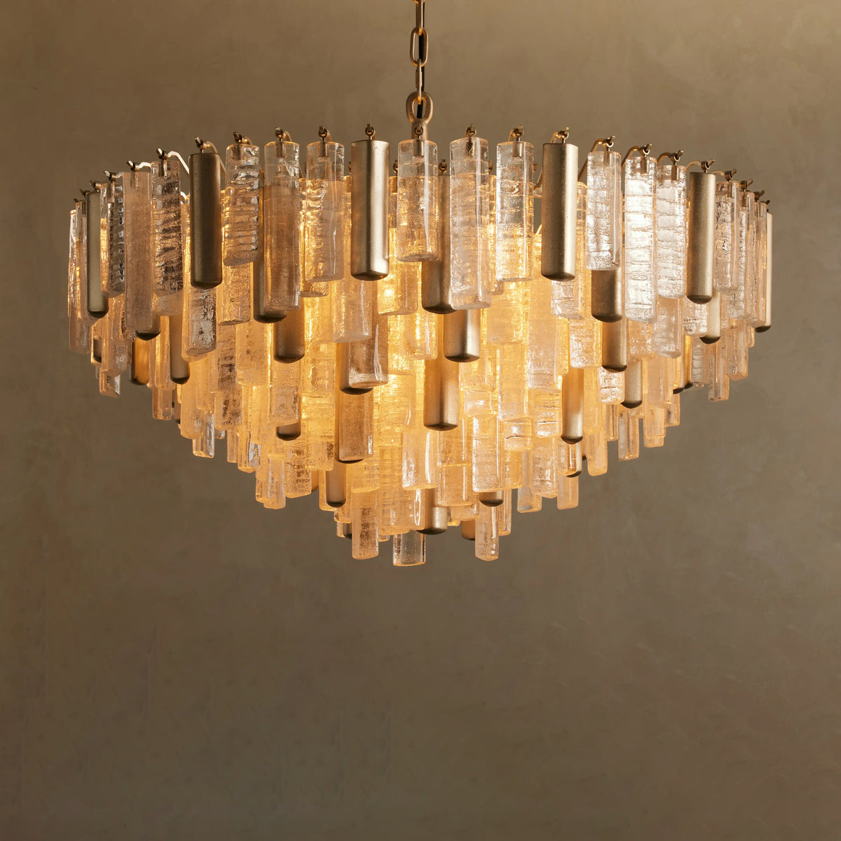 86 cm Seeded Glass Rod Tiered Chandelier - Neve