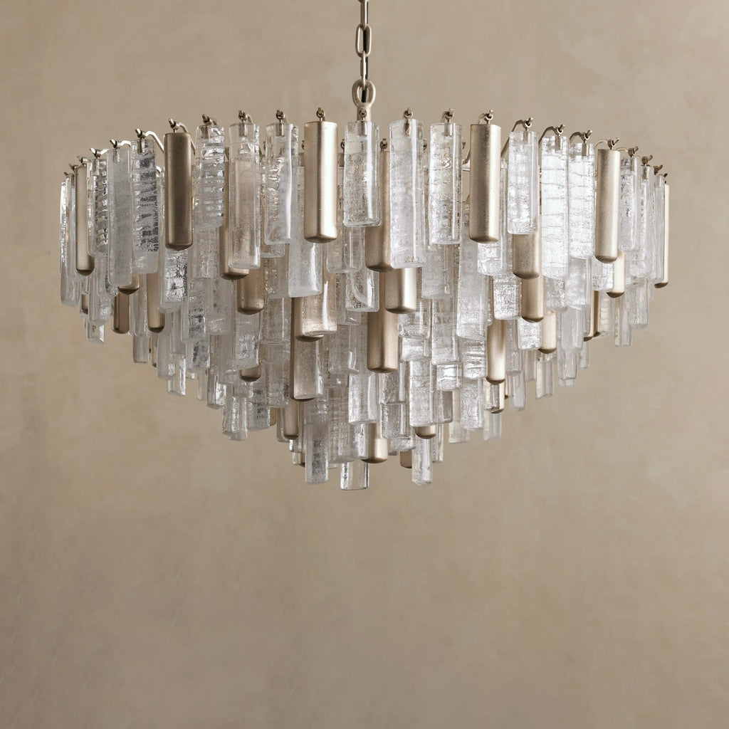 86 cm Seeded Glass Rod Tiered Chandelier - Neve