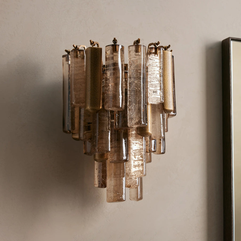 10 Inch Seeded Glass Rod Sconce - Neve