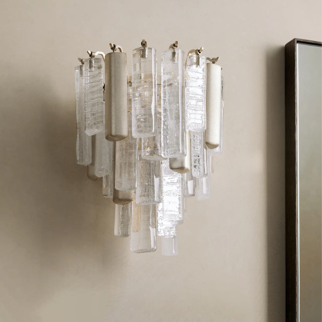10 Inch Seeded Glass Rod Sconce - Neve