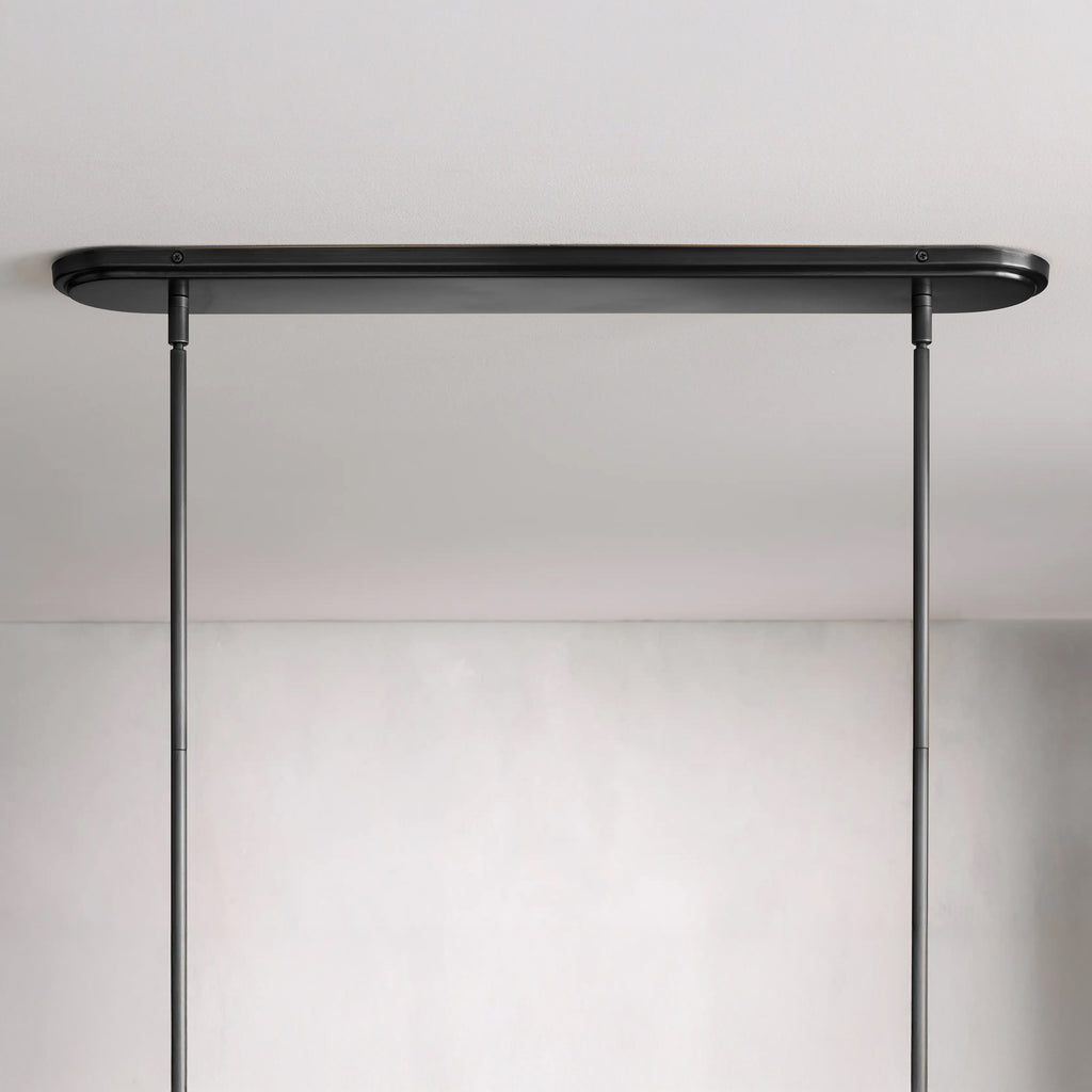 157 cm linearer Kronleuchter mit Stoffschirm - Rhodes