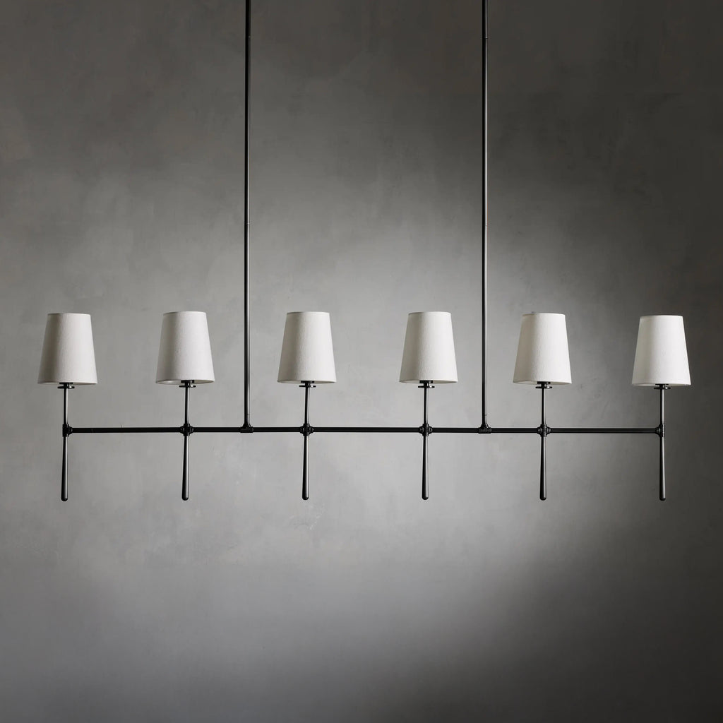 157 cm linearer Kronleuchter mit Stoffschirm - Rhodes