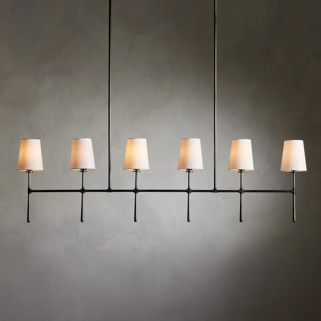 157 cm linearer Kronleuchter mit Stoffschirm - Rhodes
