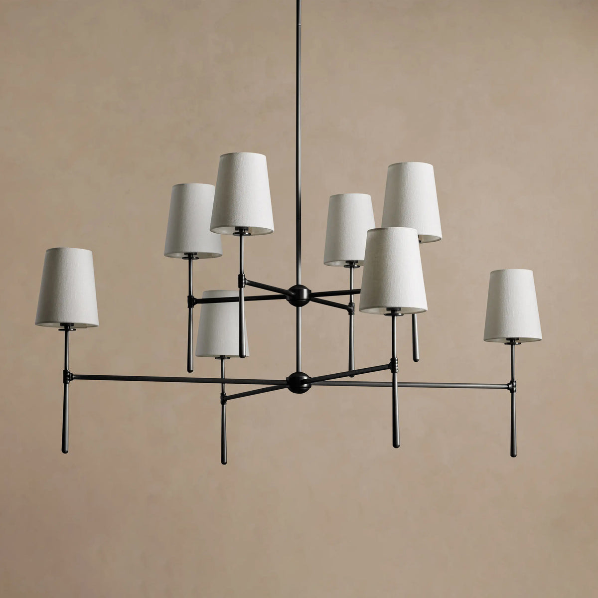 122 cm 2-Tier Fabric Shade Chandelier - Rhodes