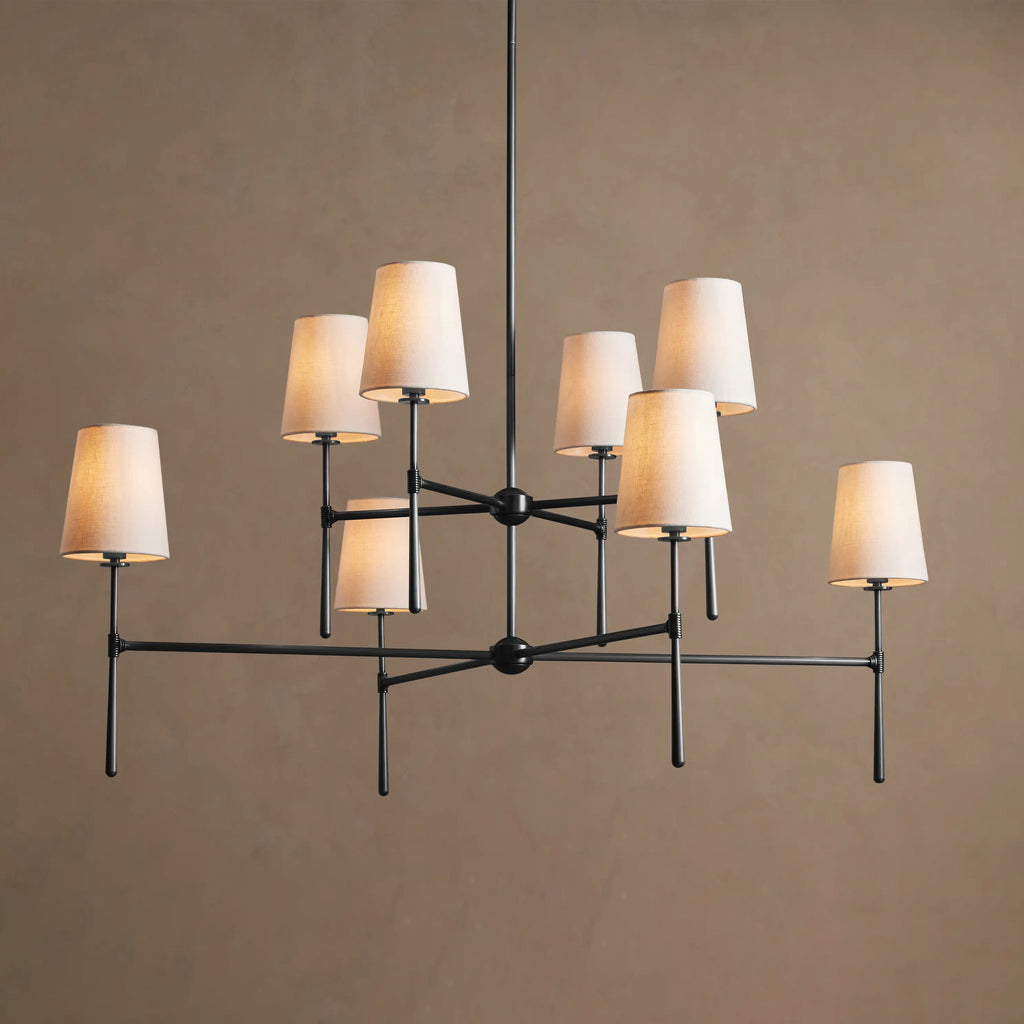 122 cm 2-Tier Fabric Shade Chandelier - Rhodes