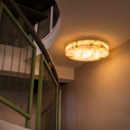 61 cm Alabaster Round Flush Mount - Rivage Lisse