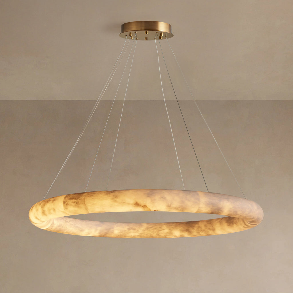 122 cm Alabaster Halo Chandelier - Rivage Lisse