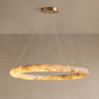122 cm Alabaster Halo Chandelier - Rivage Lisse