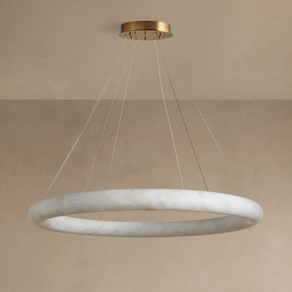 122 cm Alabaster Halo Chandelier - Rivage Lisse