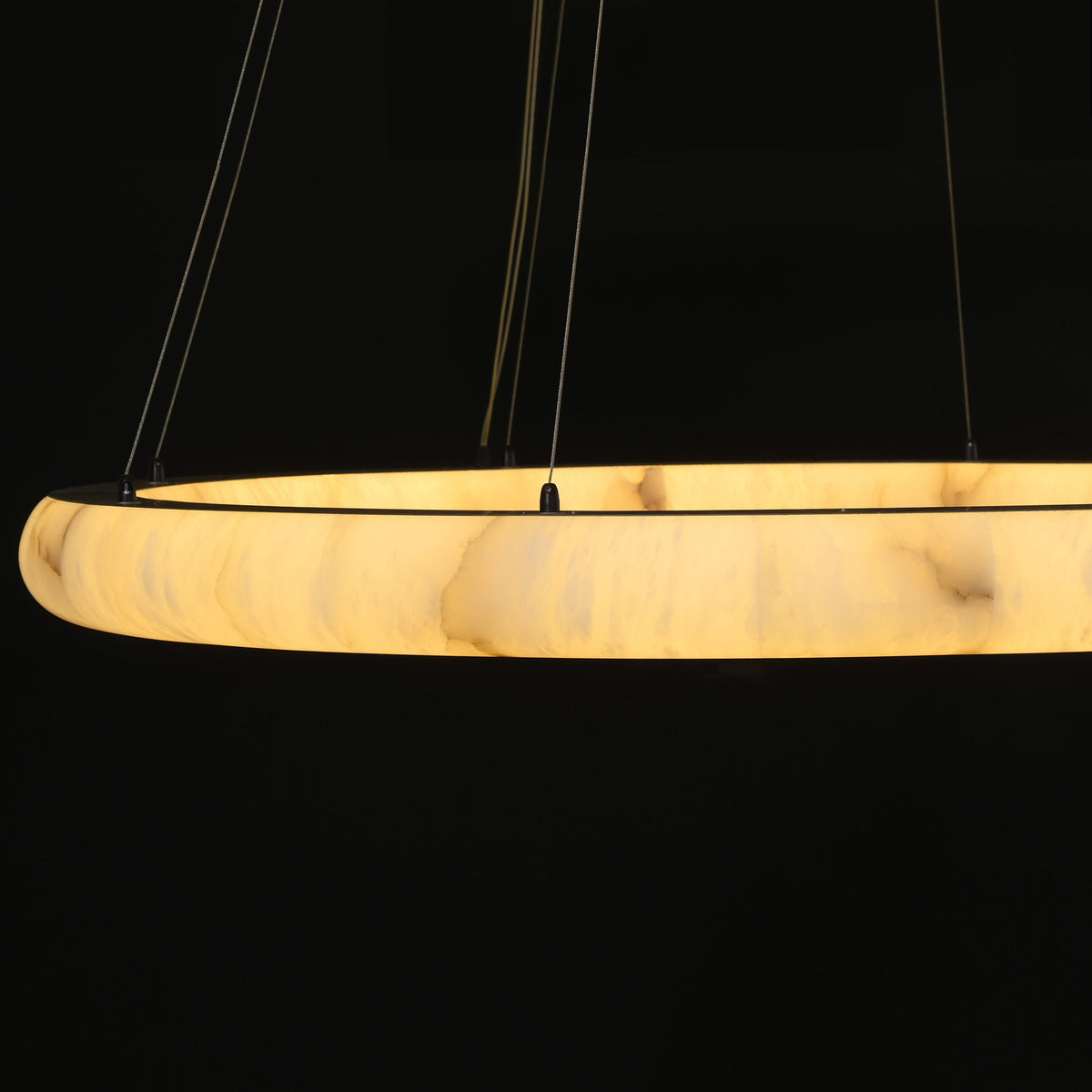 122 cm Alabaster Halo Chandelier - Rivage Lisse