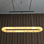145 cm Alabaster Oval LED Chandelier - Rivage Lisse