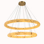 152 cm Tiered Alabaster Halo Chandelier - Rivage Lisse
