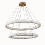 152 cm Tiered Alabaster Halo Chandelier - Rivage Lisse