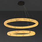 152 cm Tiered Alabaster Halo Chandelier - Rivage Lisse