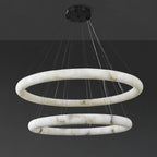 152 cm Tiered Alabaster Halo Chandelier - Rivage Lisse
