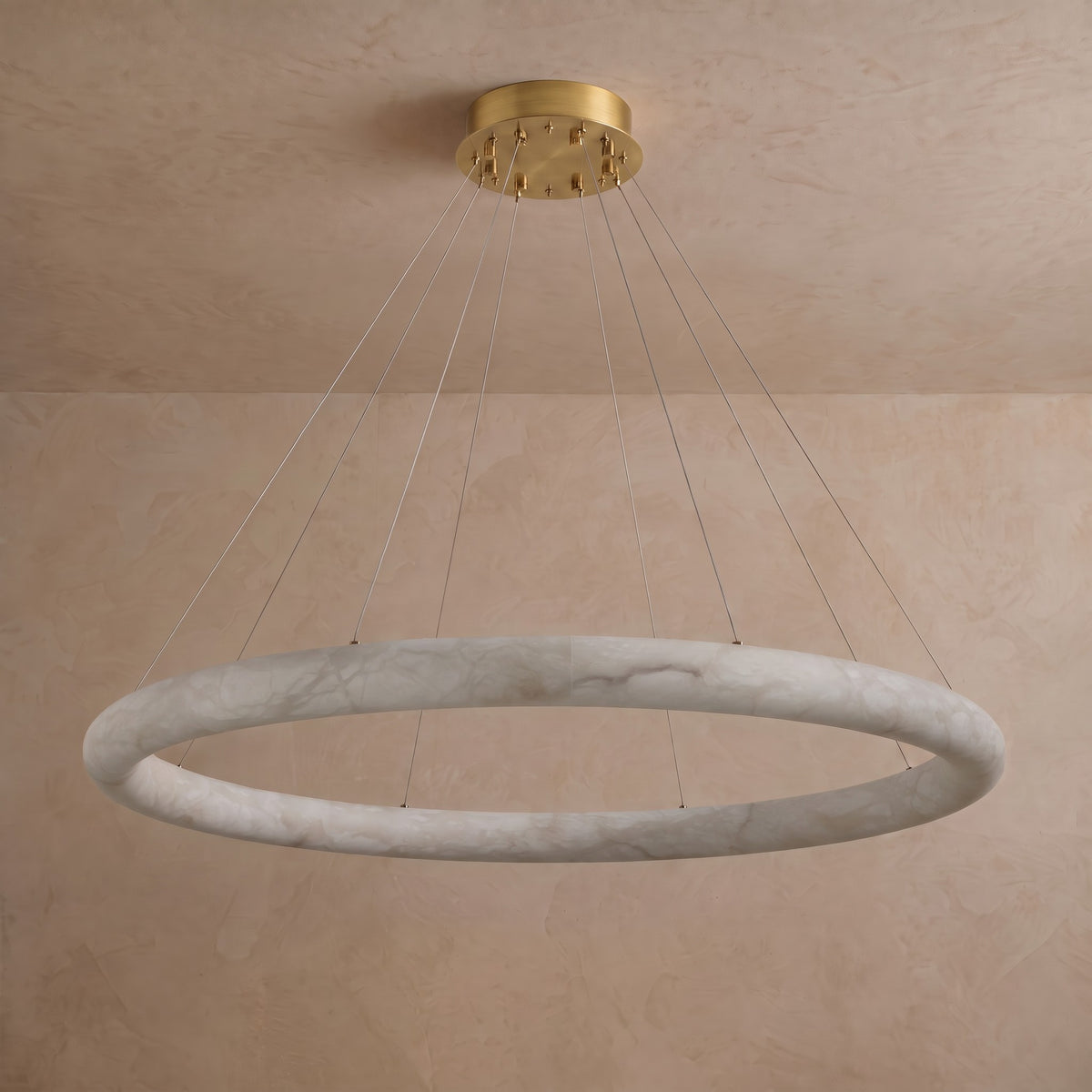 60 Inch Alabaster Halo Chandelier - Rivage Lisse