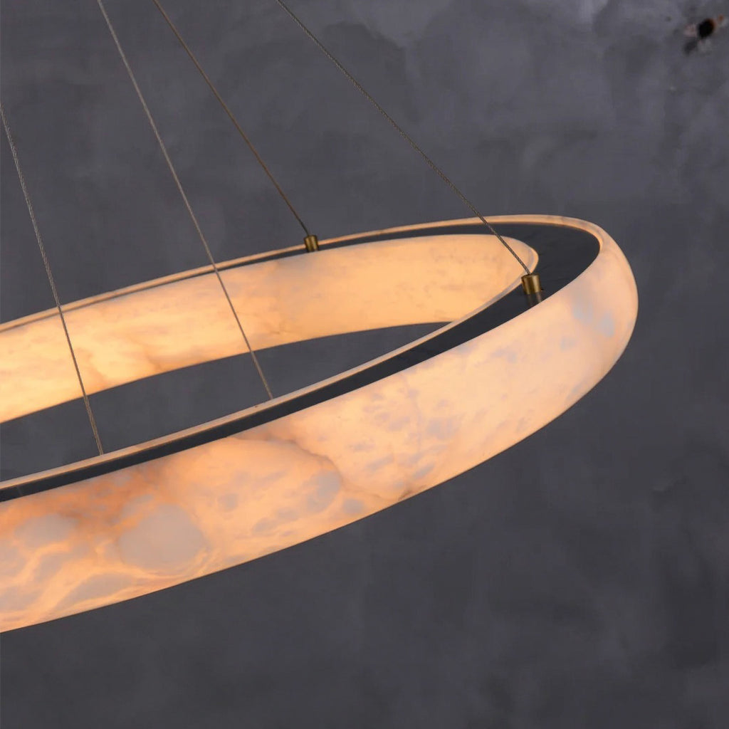 91 cm Alabaster-Halo-Kronleuchter – Rivage Lisse