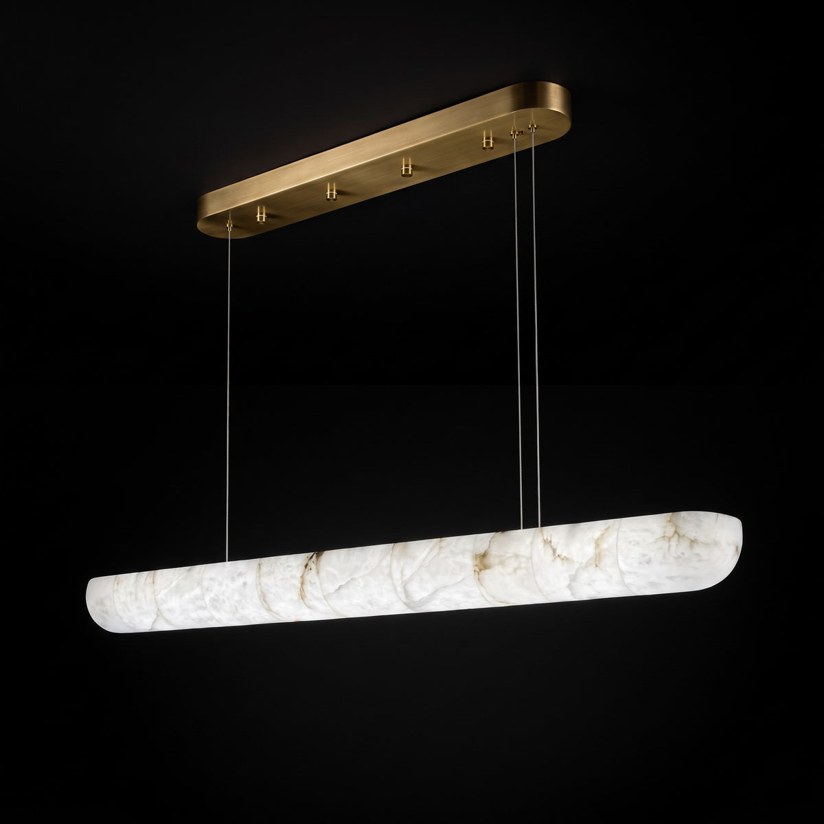 152 cm Alabaster Linear LED Chandelier - Rivage Lisse