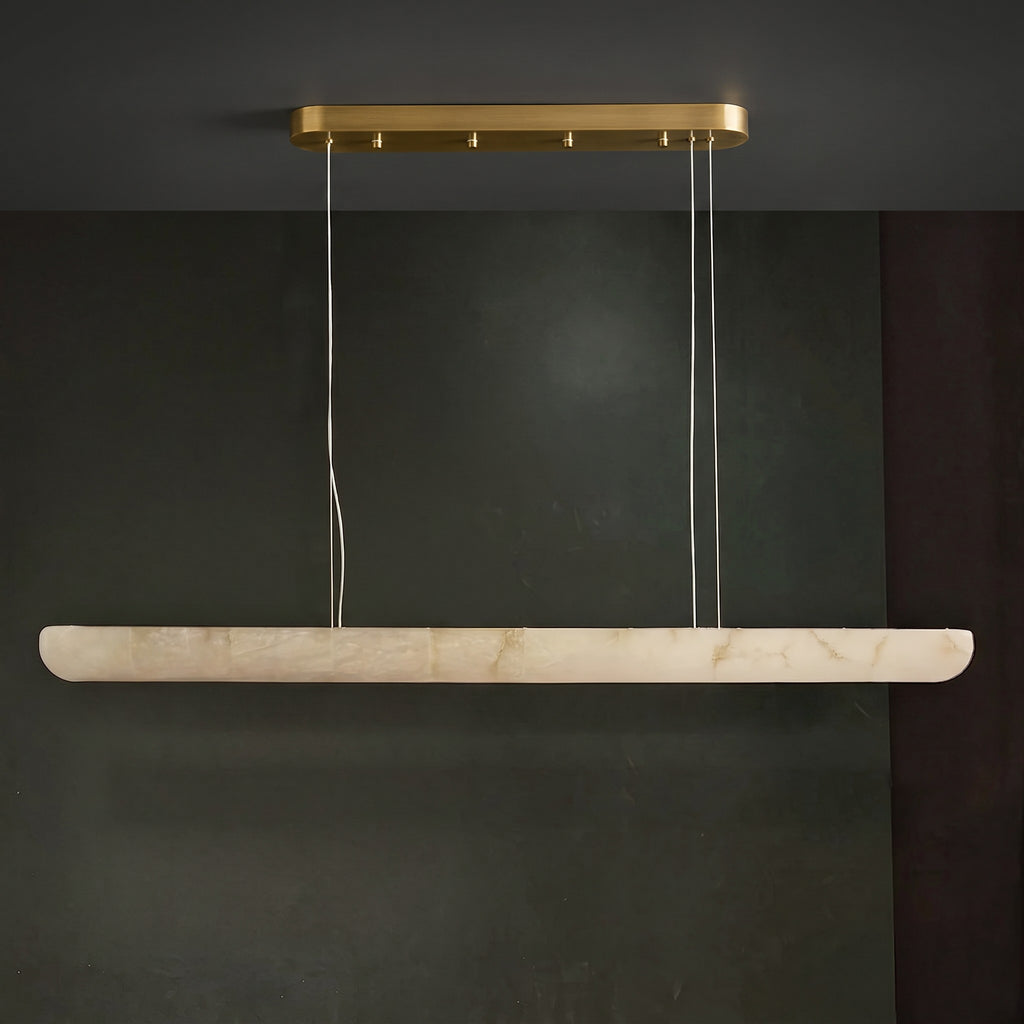 152 cm Alabaster Linear LED Chandelier - Rivage Lisse