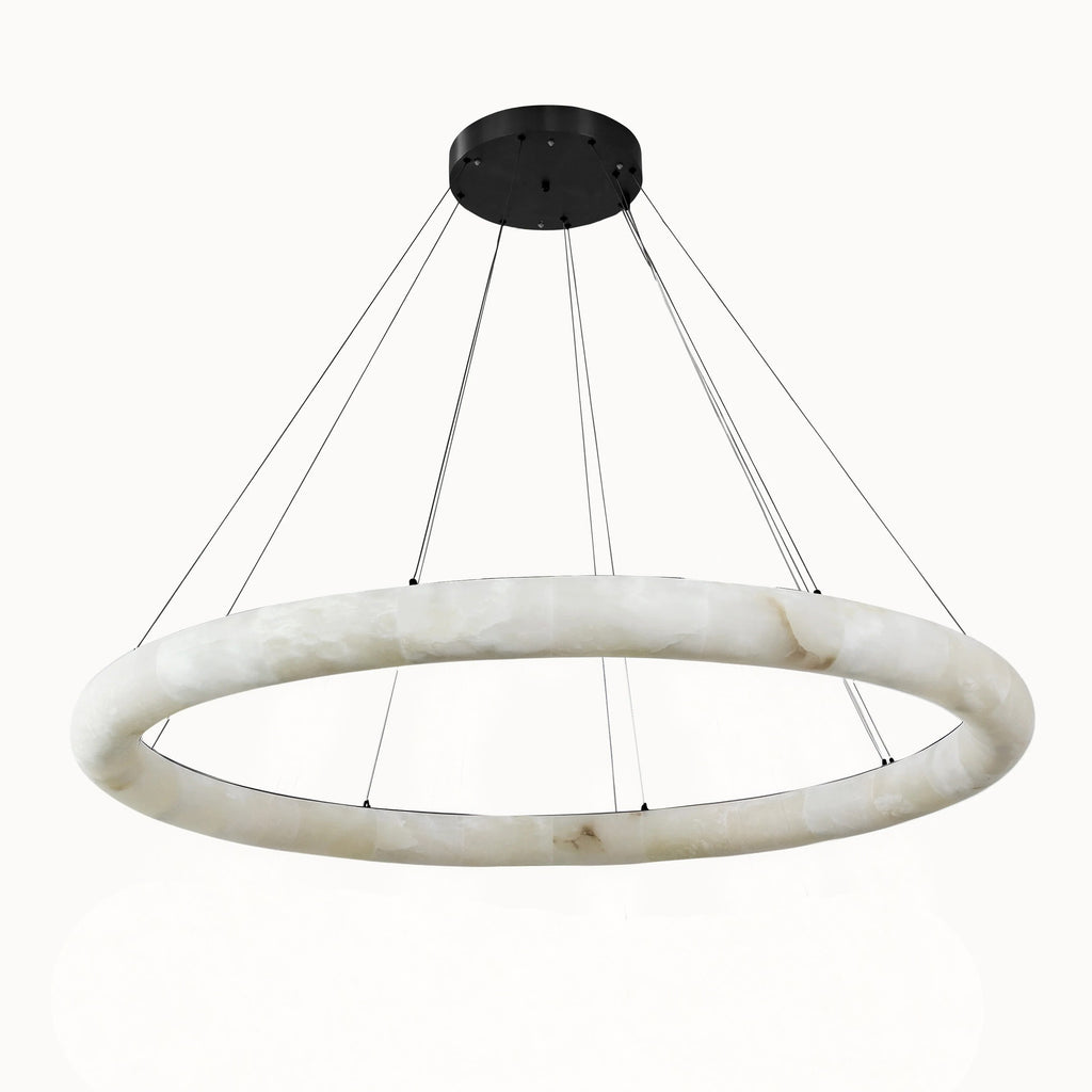 60 Inch Alabaster Halo Chandelier - Rivage Lisse