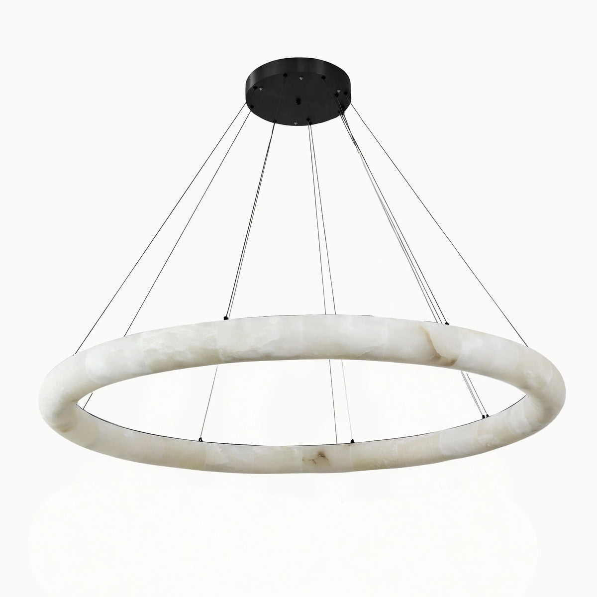 60 Inch Alabaster Halo Chandelier - Rivage Lisse