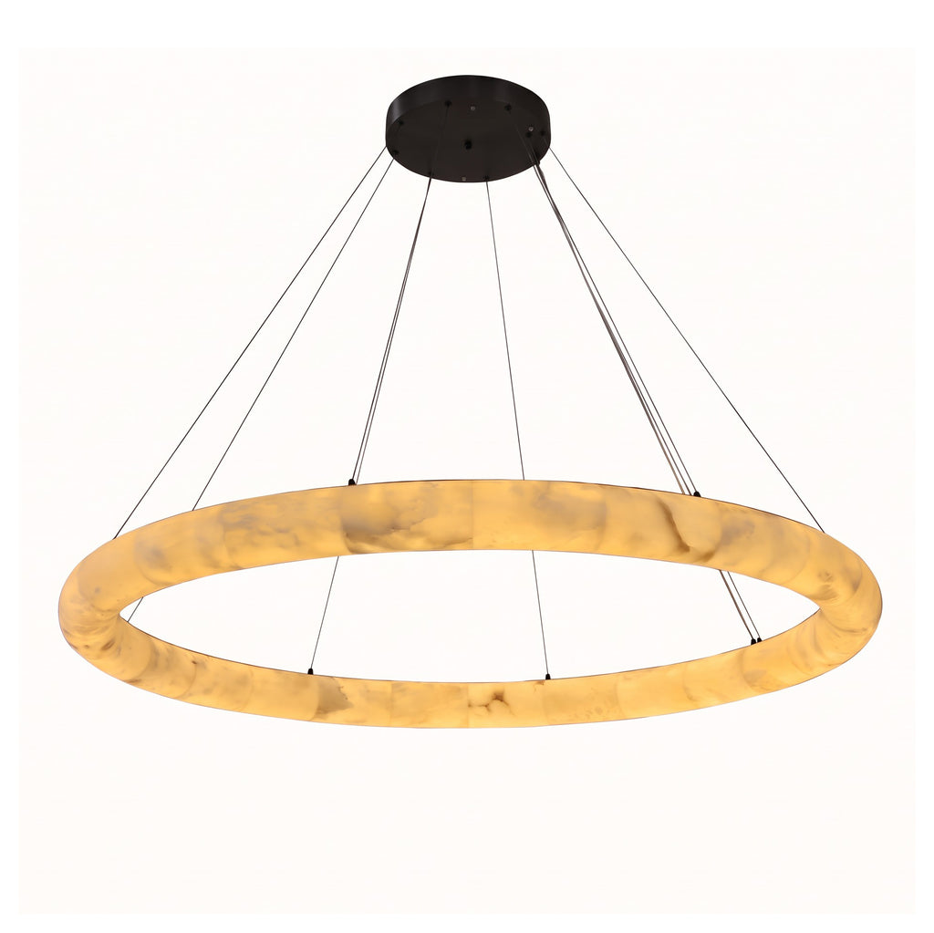 60 Inch Alabaster Halo Chandelier - Rivage Lisse