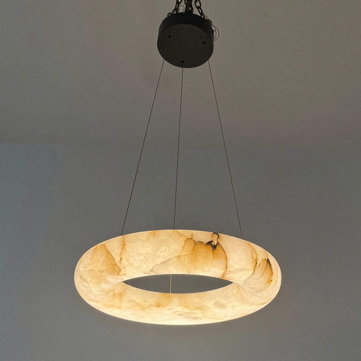61 cm Alabaster Halo Chandelier - Rivage Lisse
