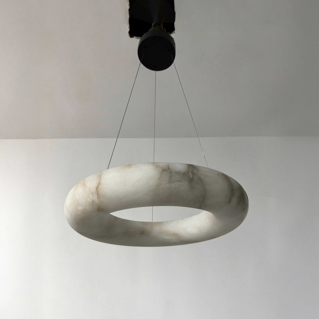61 cm Alabaster Halo Chandelier - Rivage Lisse