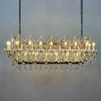 132 cm Victorian Crystal Rectangular Chandelier - Rococo