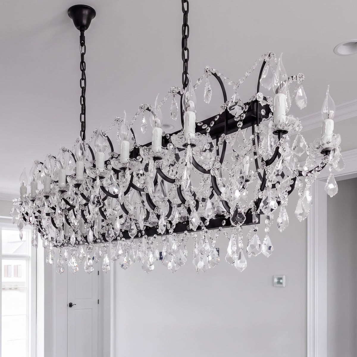 160 cm Victorian Crystal Rectangular Chandelier - Rococo