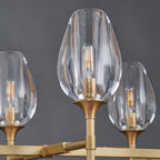 165 cm Crystal Shade Linear Chandelier - Tulip