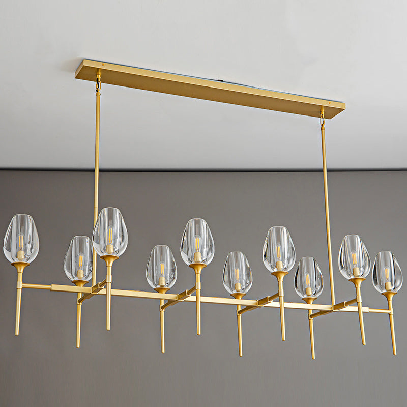 165 cm Crystal Shade Linear Chandelier - Tulip