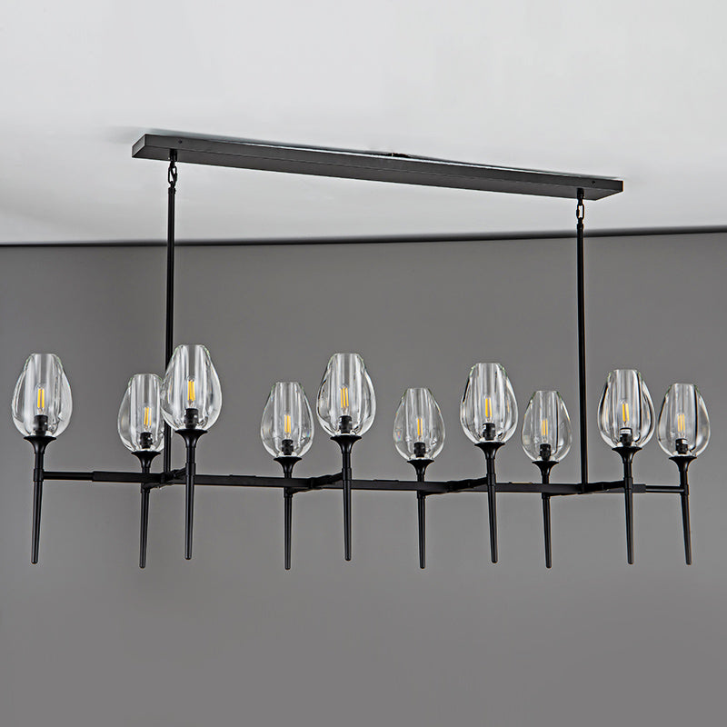 165 cm Crystal Shade Linear Chandelier - Tulip